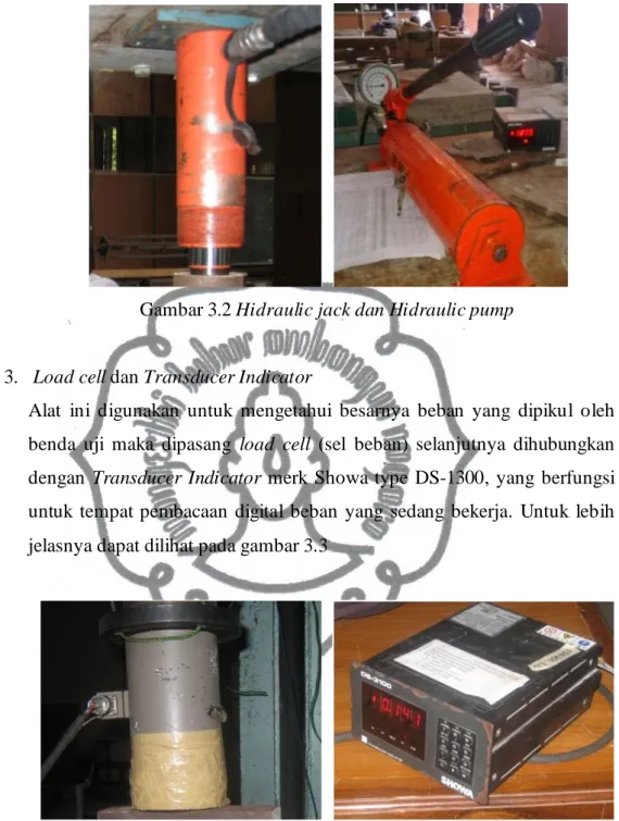 Gambar 3.2 Hidraulic jack dan Hidraulic pump 