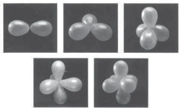Gambar 2.1 Analogi bentuk molekul dari balon