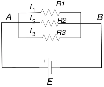 Gambar 2.2 : Rangkaian resistor secara paralel 