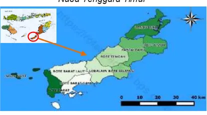 Gambar 1. Peta Kabupaten Rote Ndao Provinsi  Nusa Tenggara Timur 