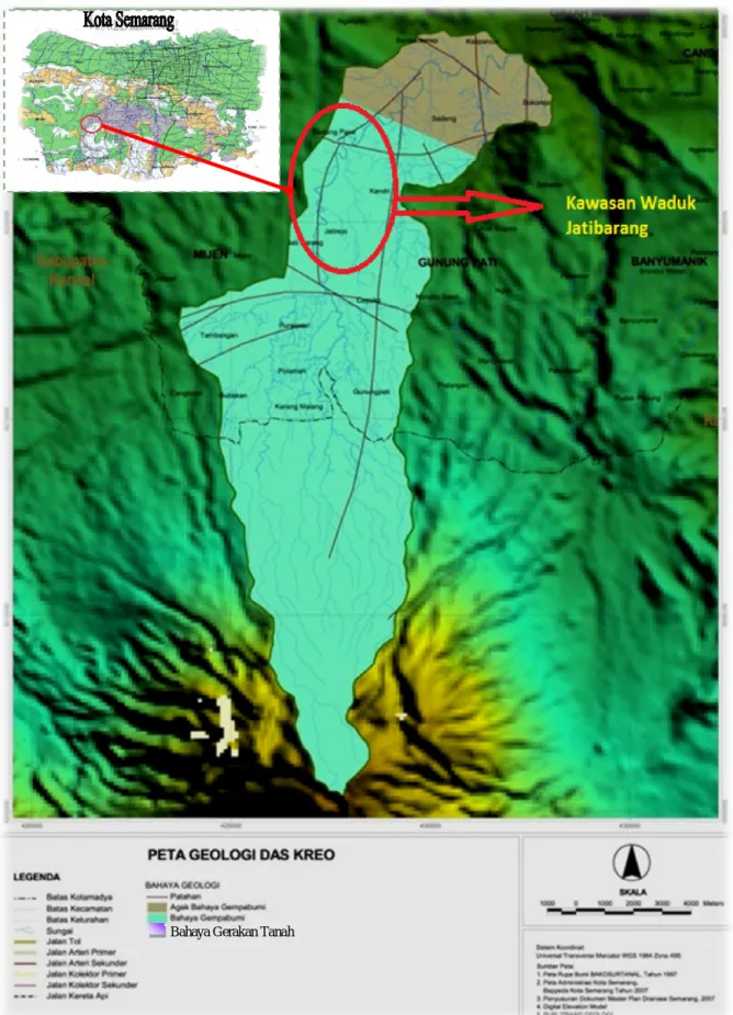 Gambar 3. Peta Geologi Gerakan Tanah di Kota Semarang Bahaya Gerakan Tanah  