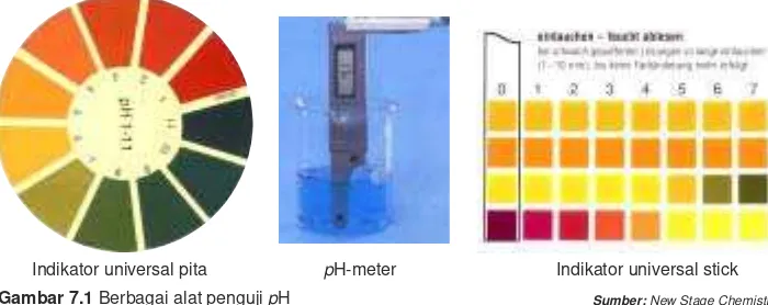 Gambar 7.1 Berbagai alat penguji pH