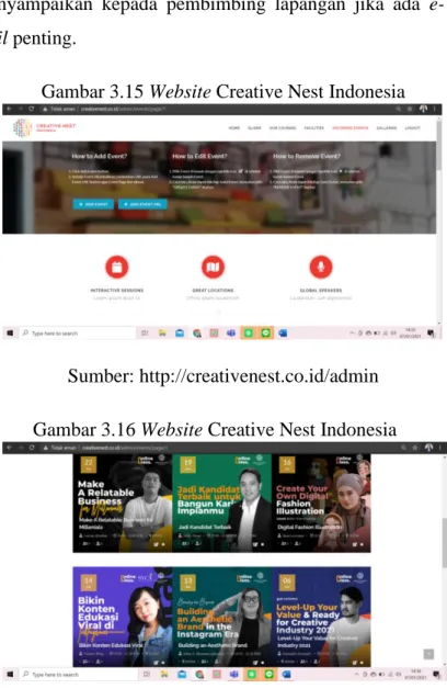 Gambar 3.15 Website Creative Nest Indonesia 