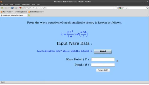 Gambar 5.2: Halaman web untuk input data gelombang.