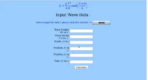 Gambar 5.6: Halaman web untuk input data gelombang.