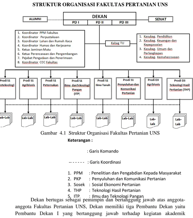 Gambar  4.1  Struktur Organisasi Fakultas Pertanian UNS 