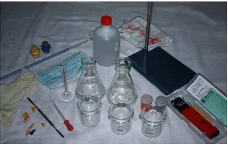 Gambar 4. Alat-alat dan bahan yang digunakan dalam eksperimen 