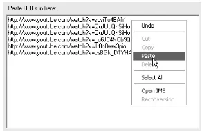 Gambar 5.12. Tampilan Tab Batch Download YouTube URLs 