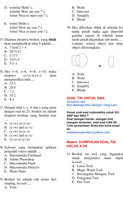 gambar seperti di sebelah kanan tanda panah digunakan sub menu .... (catatan: source object dan target 