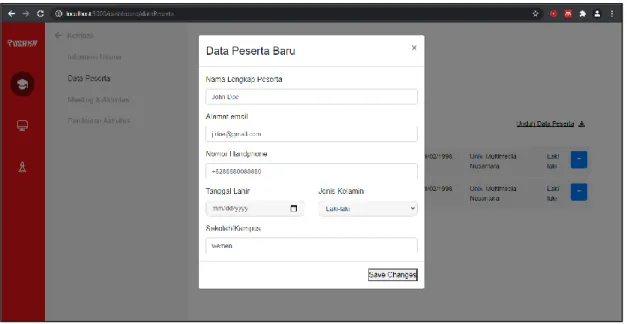 Gambar 3.7 Dialog Data Peserta Baru  