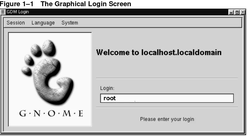 Figure 1–1The Graphical Login Screen
