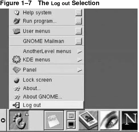 Figure 1–7The Log out Selection