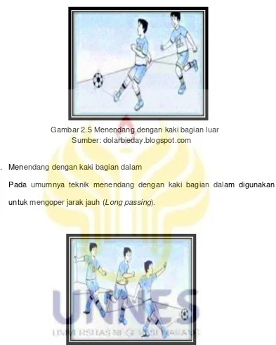 Gambar 2.6. Menendang dengan kaki bagian dalam 