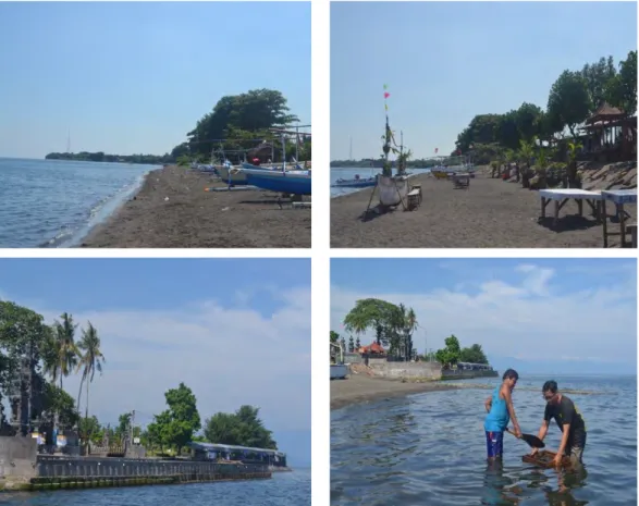 Gambar  3.1 Kondisi kebersihan pantai di Pemaron, Segara                          Penimbangandan Pantai Lovina Kalibukbuk 
