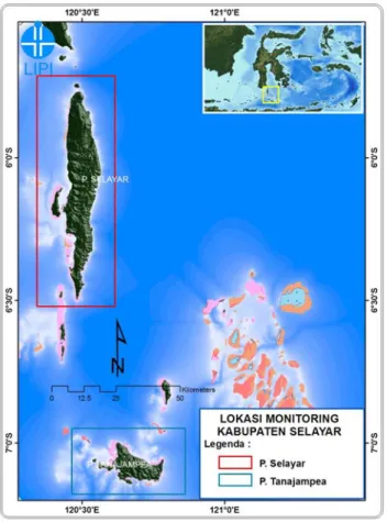 Gambar 1.  Peta lokasi pemantauan kesehatan terumbu karang di  