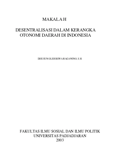 Top Pdf Pelaksanaan Desentralisasi Dan Otonomi Daerah Di Indonesia