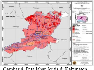 Gambar 4. Peta lahan kritis di Kabupaten 