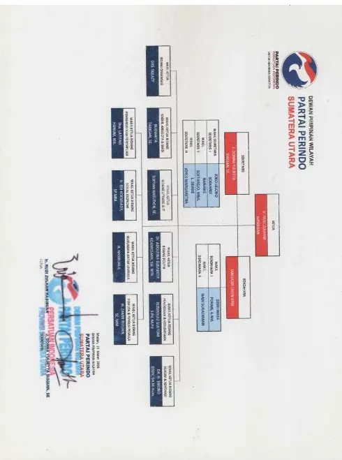 Gambar 2.2 Struktur Dewan Pimpinan Wilayah Partai Perindo Sumatera Utara. 
