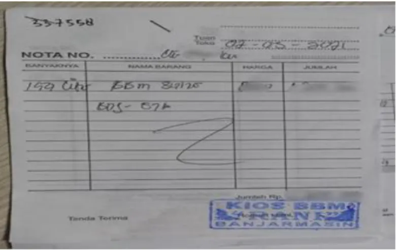 Gambar 4.5 Nota BBM 