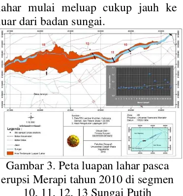 Gambar 3. Peta luapan lahar pasca 