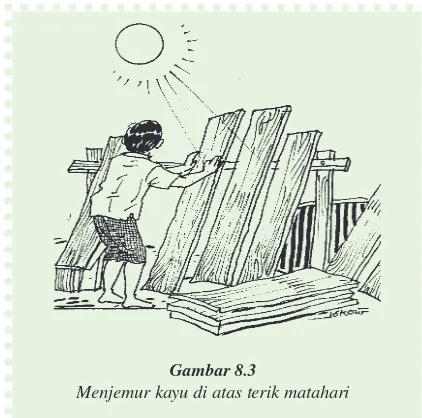 Gambar 8.3Menjemur kayu di atas terik matahari