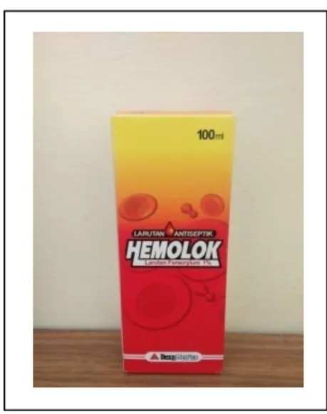 Gambar 5. Larutan hemostatik topikal Hemolok ®  (mengandung Feracrylum 1%) 