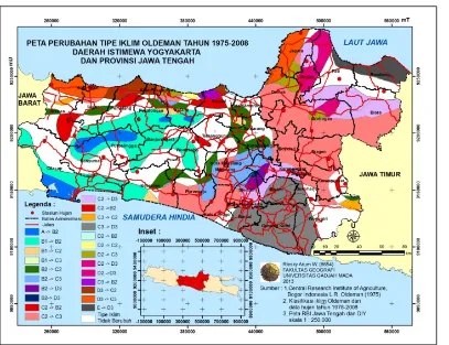 Gambar 3 Peta Hasil Overlay Peta agroklimat 1975  dan 2008 