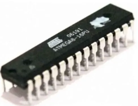 Gambar 10. Microcontroller Atmega8  (Hardi Santosa, 2012) 