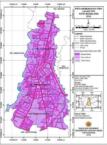 Gambar 4. Peta Kesesuaian Fisik Lahan TPS Kota Magelang Skala 1 : 60.000  