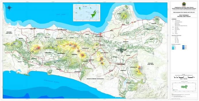 Gambar 2.2. Peta Topografi Provinsi Jawa Tengah 