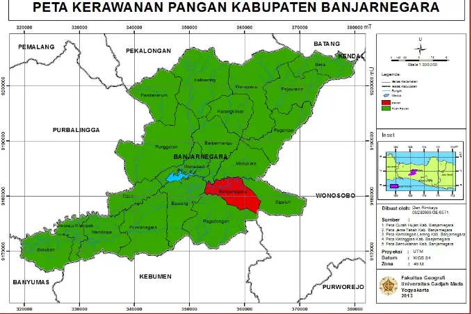 Gambar 5.5 Peta Kerawanan Pangan Kabupaten Banjarnegara 