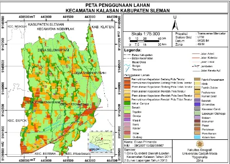 Gambar 2. Peta Penggunaan Lahan Kecamatan Kalasan Kabupaten Sleman 