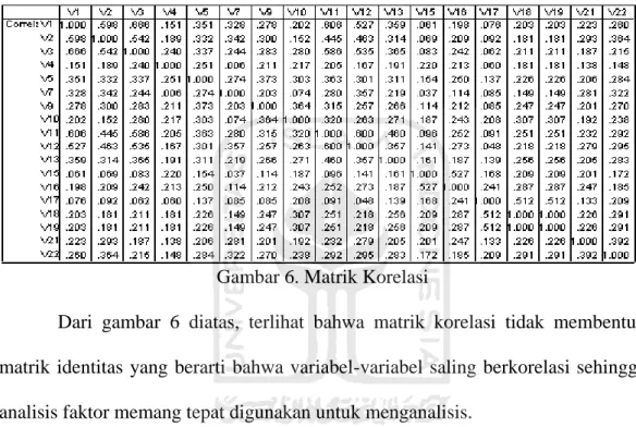 Gambar 6. Matrik Korelasi  