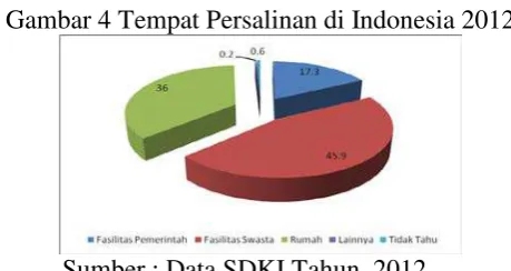 Gambar 4 Tempat Persalinan di Indonesia 2012 