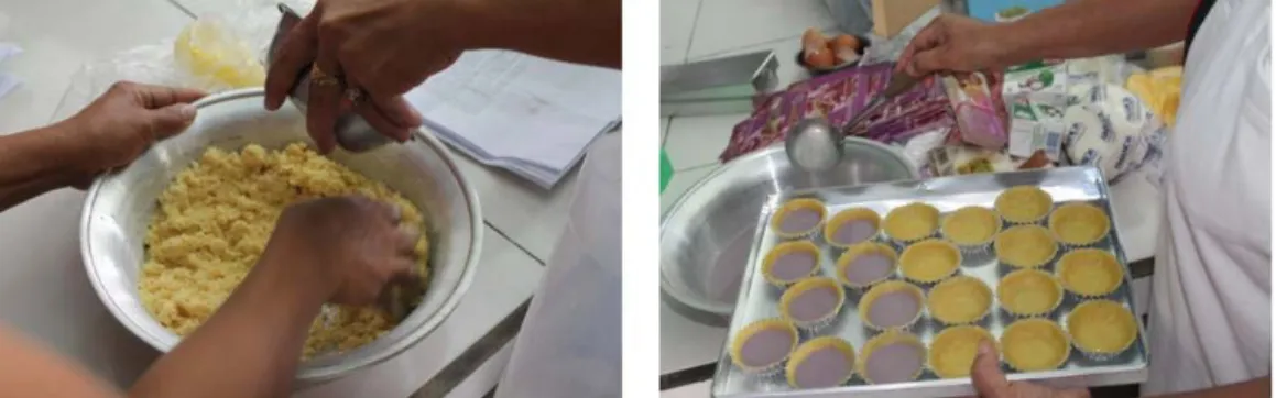 Gambar 5.3. Pelatihan pembuatan pie ubi ungu  5.2.3. Pelatihan pembuatan Dodol Ubi Jalar Ungu 