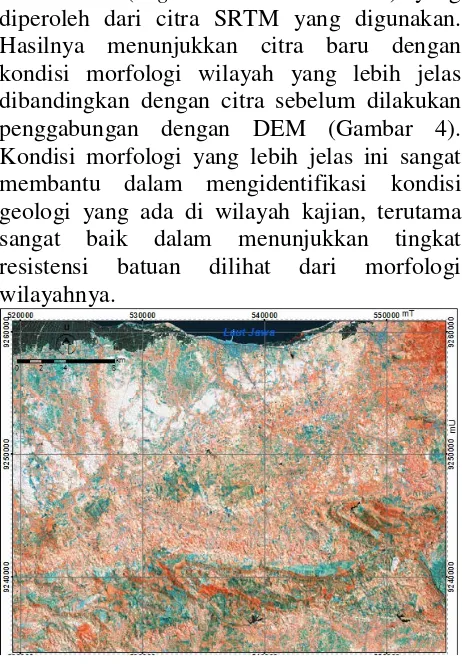 Gambar 3. (a) citra Landsat 8 komposit 567, 