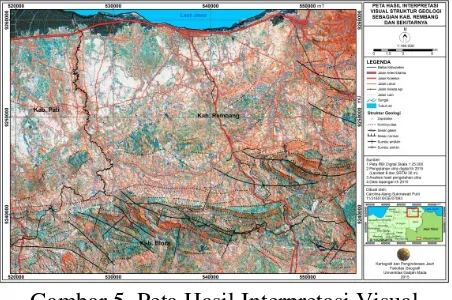 Gambar 5. Peta Hasil Interpretasi Visual Struktur Geologi 