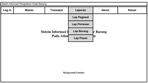 Gambar 16 Rancangan menu laporan   Rancangan menu about 