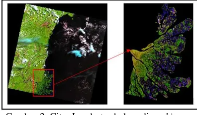 Gambar 2. Citra Landsat sebelum dimasking(kiri) dan setelah di masking (kanan) 