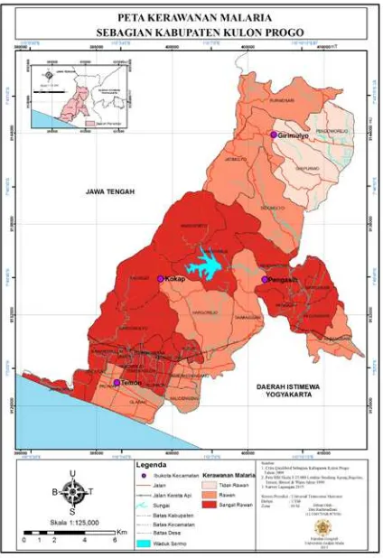 Gambar 5.1 Peta Kerawanan Malaria Sebagian Kabupaten Kulon Progo 