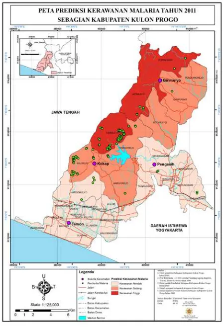 Gambar 6.3 Peta Prediksi Kerawanan Malaria Sebagian Kabupaten Kulon Progo 