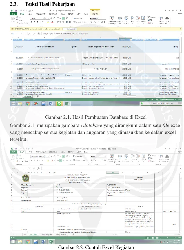 Gambar 2.1. Hasil Pembuatan Database di Excel 