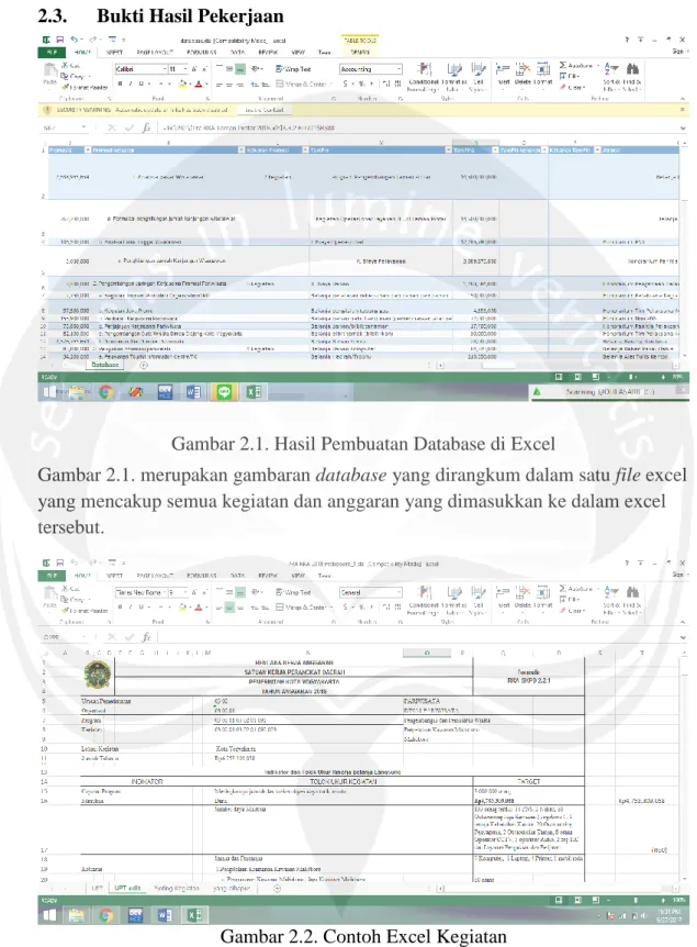 Gambar 2.1. Hasil Pembuatan Database di Excel 