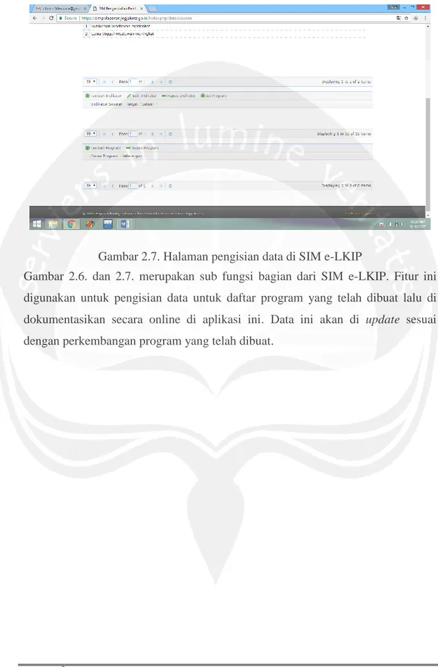 Gambar 2.7. Halaman pengisian data di SIM e-LKIP 