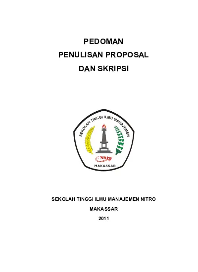 PEDOMAN PENULISAN PROPOSAL DAN SKRIPSI