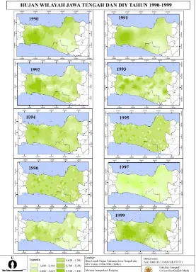 Gambar 2. Hujan Wilayah Jawa Tengah dan DIY Tahun 1990-1999 