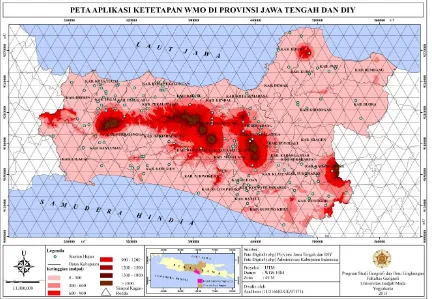Gambar 5. Peta Ketetapan WMO Jawa Tengah dan DIY Tahun 1990-1999 