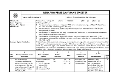 RENCANA PEMBELAJARAN SEMESTER