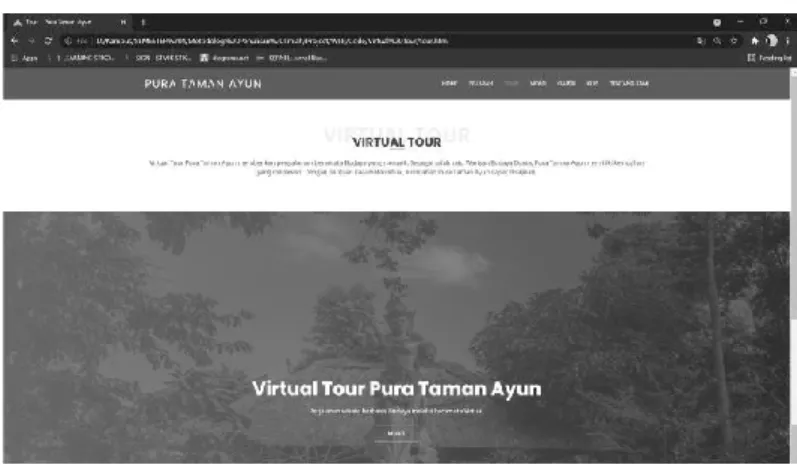 Gambar 5. Halaman Menu Tour  4.  Halaman Virtual Tour 