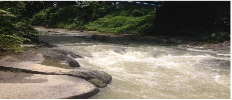 Gambar 5. Sungai Bah Bolon Pada Stasiun 4 yang Terdapat Dekat Pemukiman Penduduk Di Kota Pematang Siantar